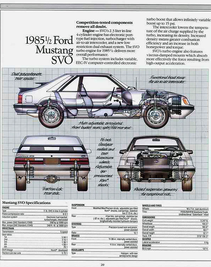 1985 Ford Mustang SVO Brochure Page 19